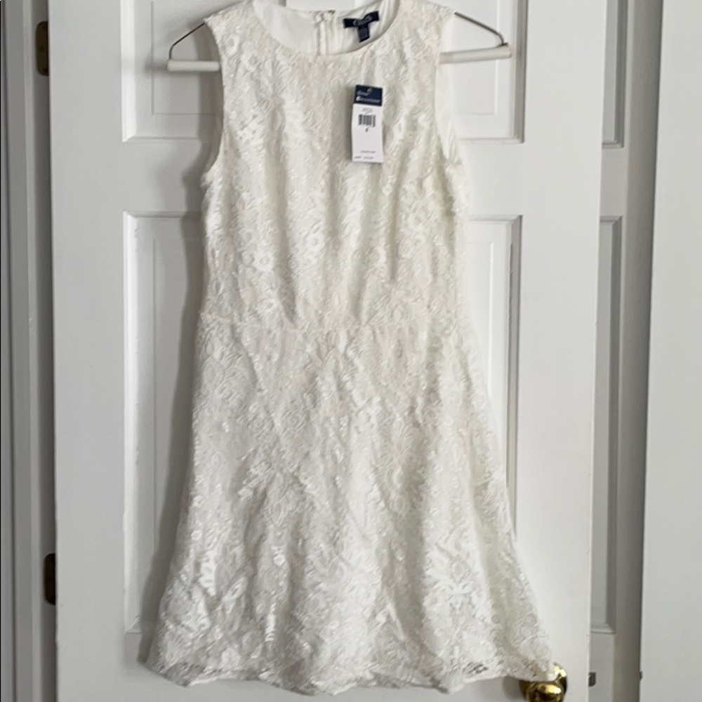 NWT White lace Chaps Ralph Dress